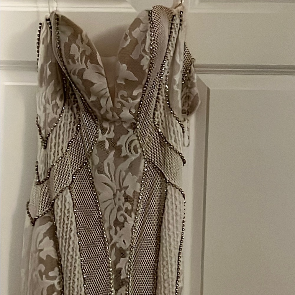 Elegant Beige Lace Dress